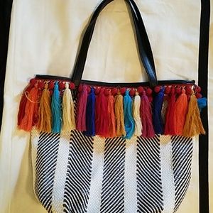 sam Eden circus beach bag